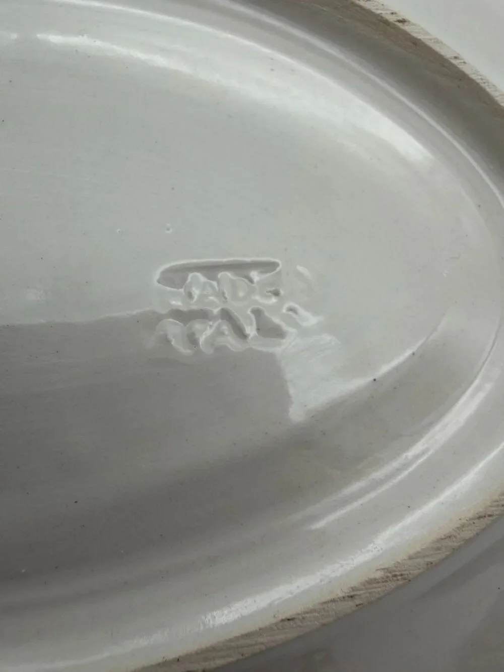 Vintage Mid Century Italian Fish Gravy Boat Lid Ladle Made in Italy Ceramic 11in